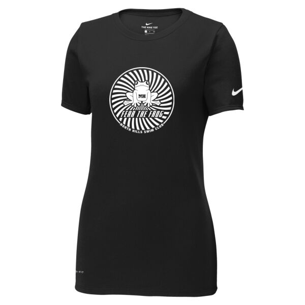 Choose Your Printed Logo - Ladies Dri FIT Cotton/Poly Scoop Neck Tee Thumbnail