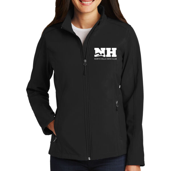 Printed North Hills Swim Club - Ladies Core Soft Shell Jacket Thumbnail