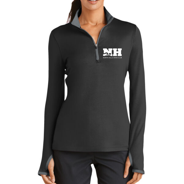 Printed North Hills Swim Club - Ladies Dri FIT Stretch 1/2 Zip Cover Up Thumbnail