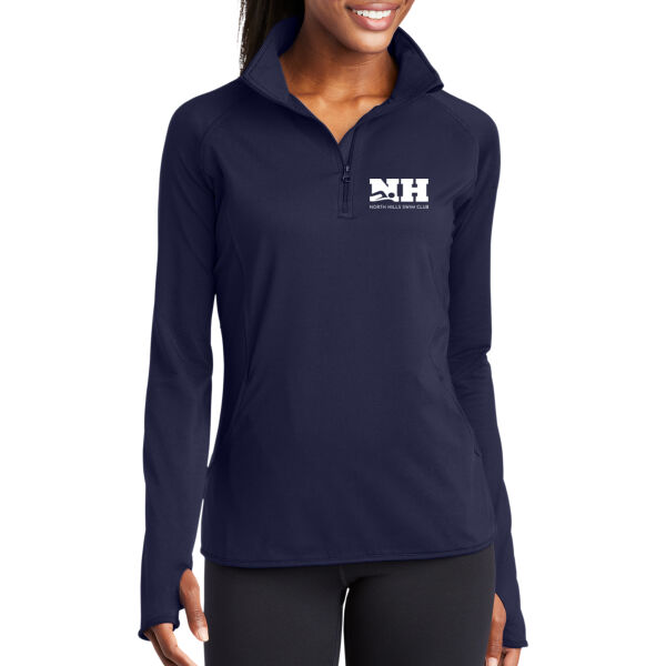Printed North Hills Swim Club - Ladies Sport Wick ® Stretch 1/4 Zip Pullover Thumbnail