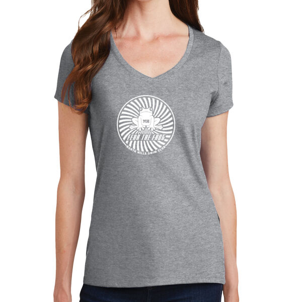 Choose Your Printed Logo - Ladies Fan Favorite V Neck Tee Thumbnail